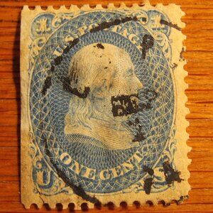 1861-62 1 Cent Benjamin Franklin U.S. Postage Stamp